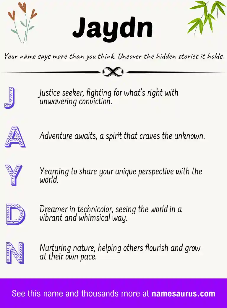 Acrostic poem about Jaydn.