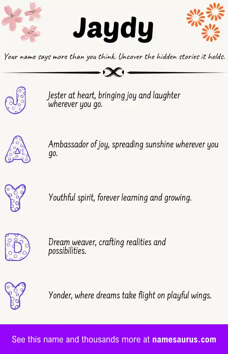 Acrostic poem about Jaydy.