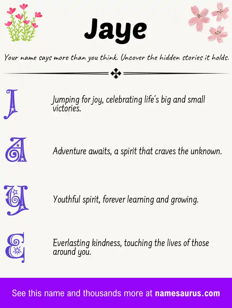 Acrostic poem about Jaye.