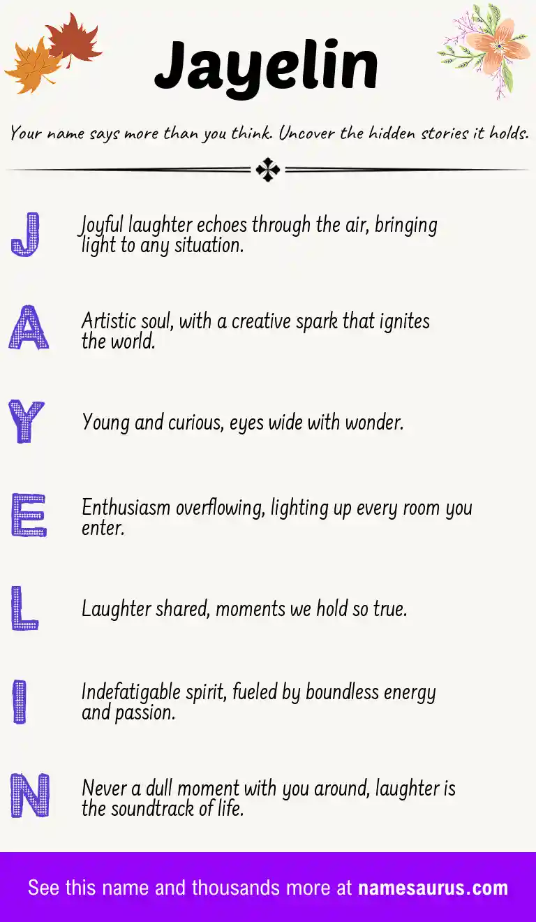 Acrostic poem about Jayelin.