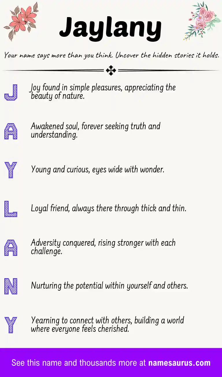 Acrostic poem about Jaylany.