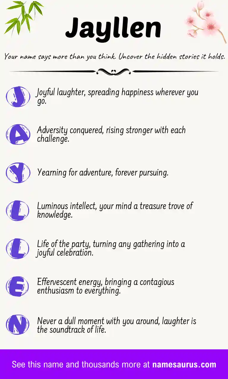 Acrostic poem about Jayllen.
