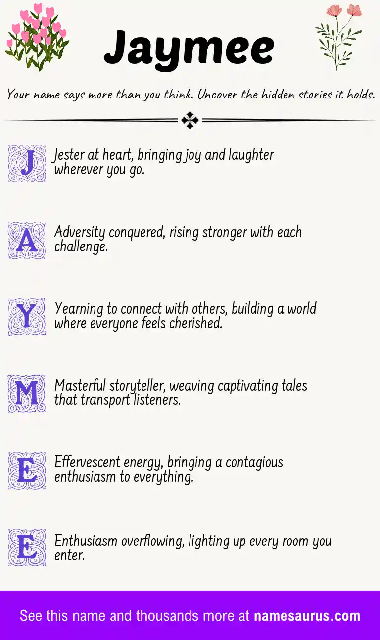 Acrostic poem about Jaymee.