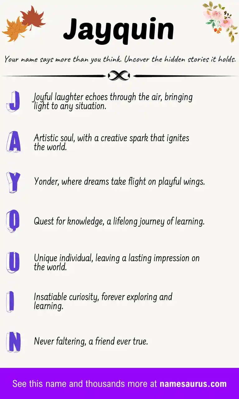 Acrostic poem about Jayquin.