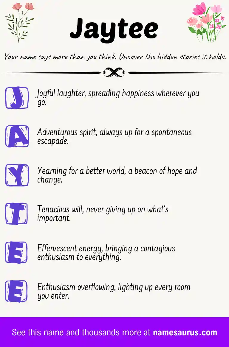 Acrostic poem about Jaytee.