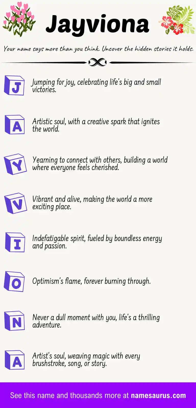 Acrostic poem about Jayviona.