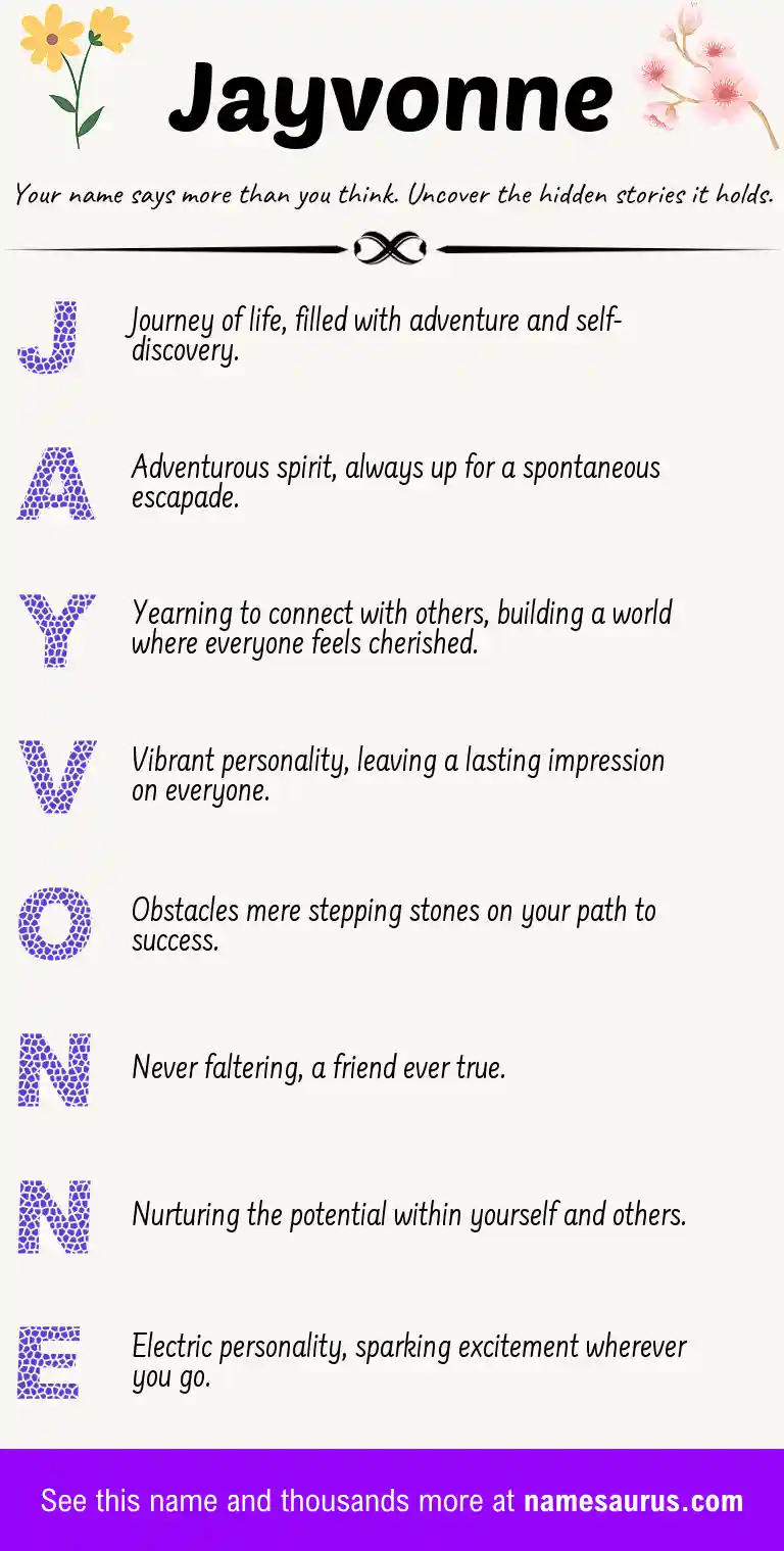 Acrostic poem about Jayvonne.