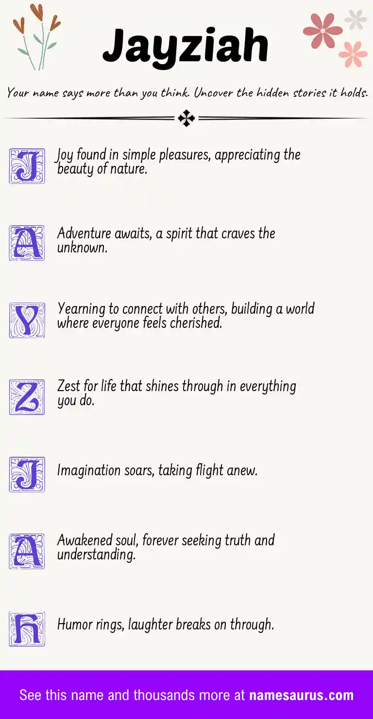 Acrostic poem about Jayziah.