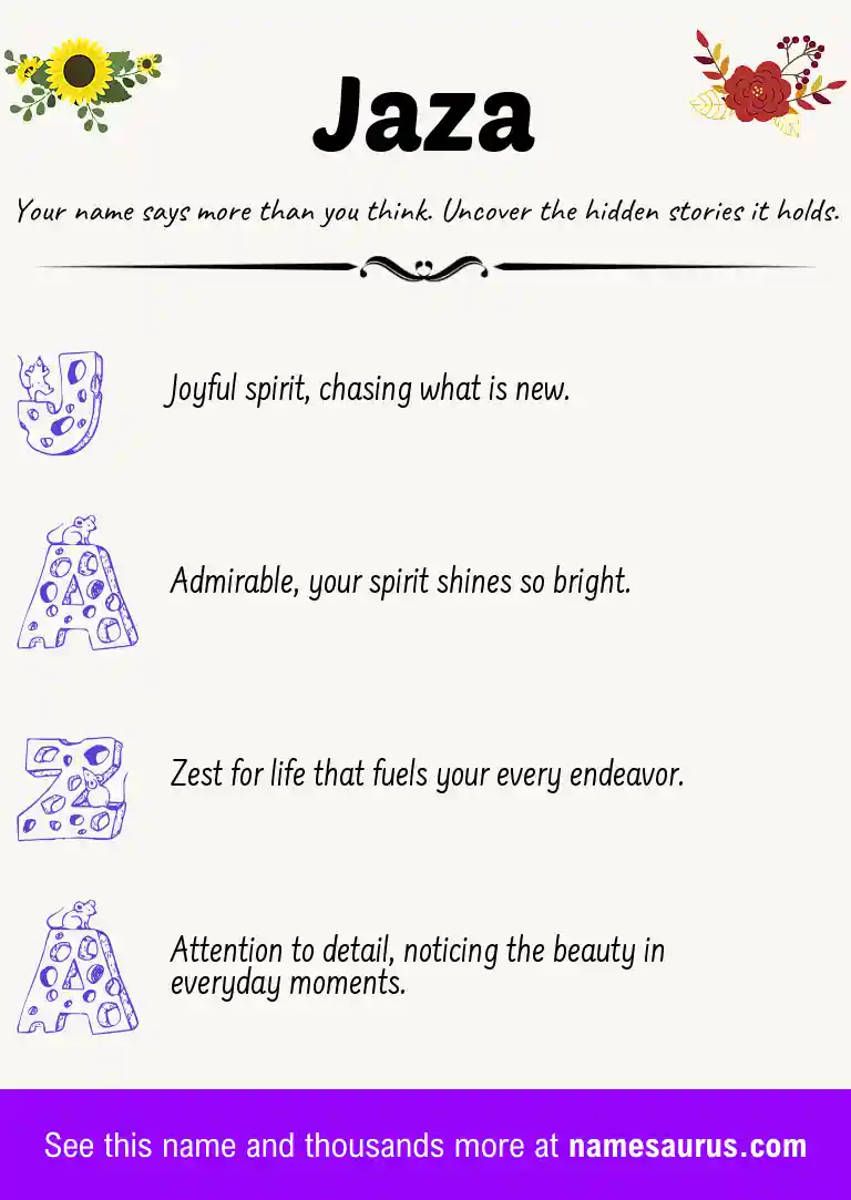 Acrostic poem about Jaza.