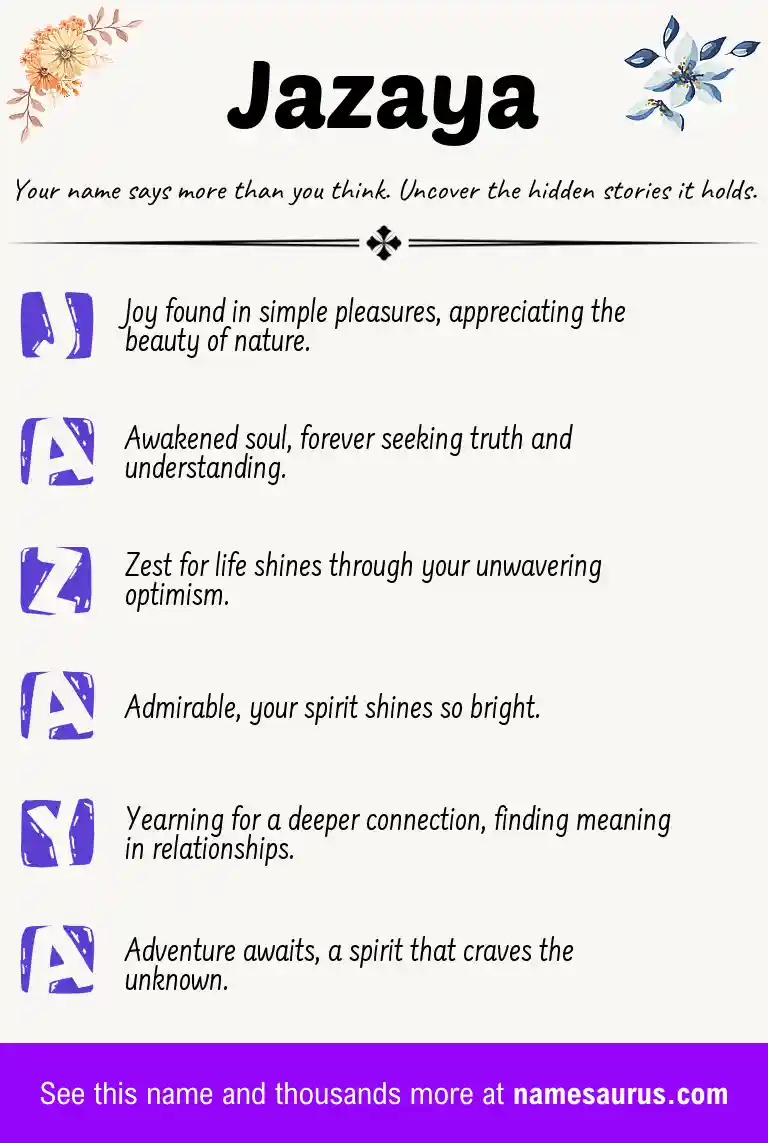 Acrostic poem about Jazaya.