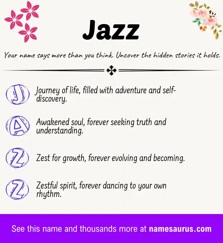 Acrostic poem about Jazz.