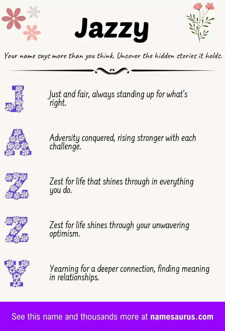 Acrostic poem about Jazzy.