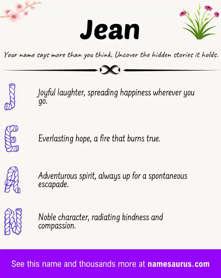 Acrostic poem about Jean.