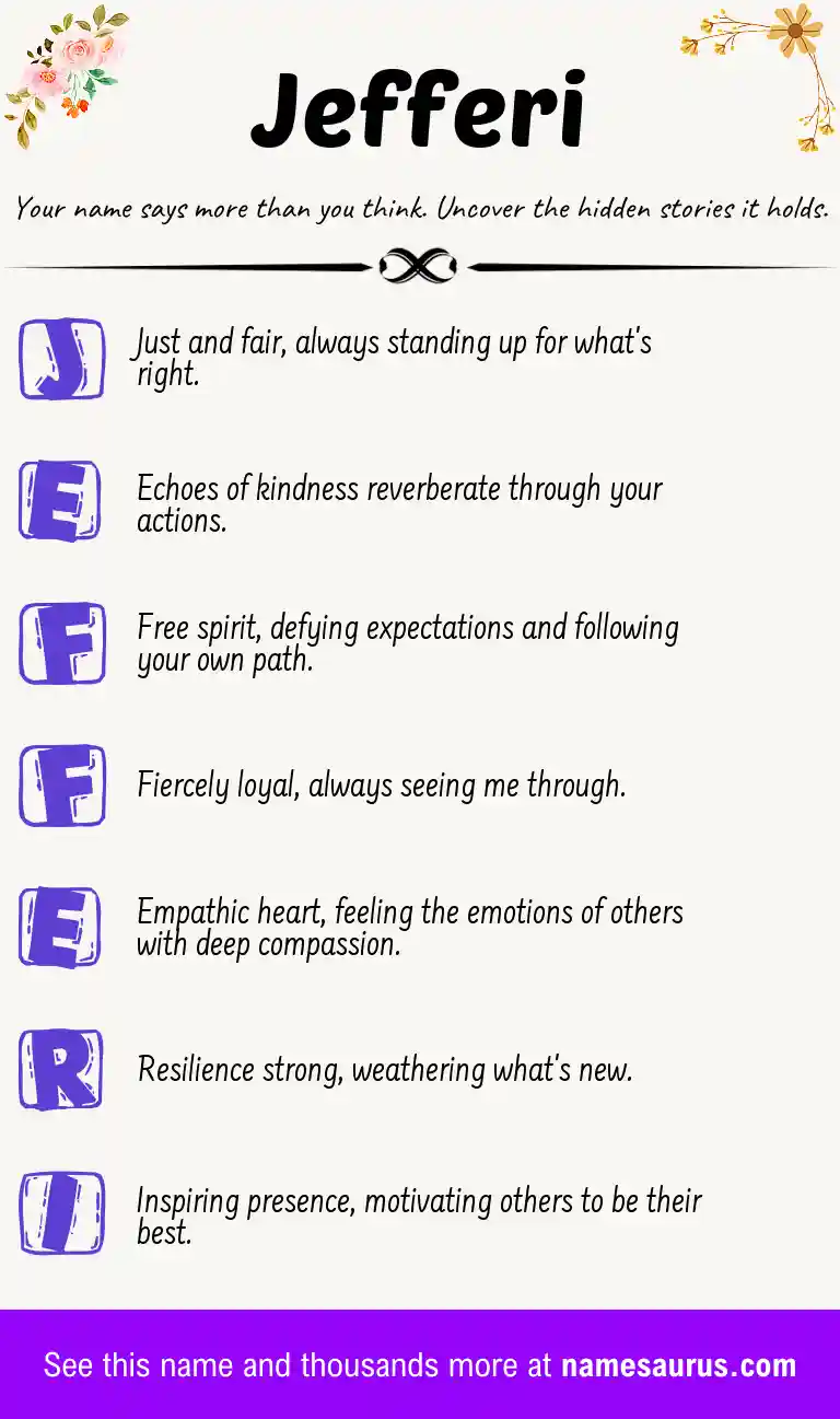 Acrostic poem about Jefferi.