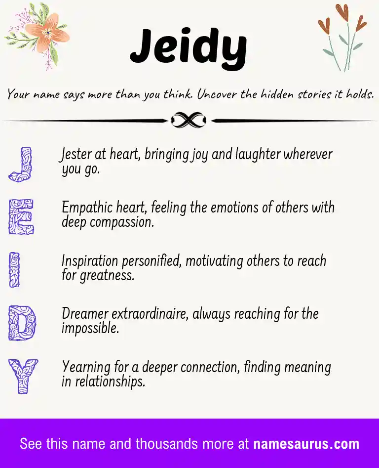 Acrostic poem about Jeidy.