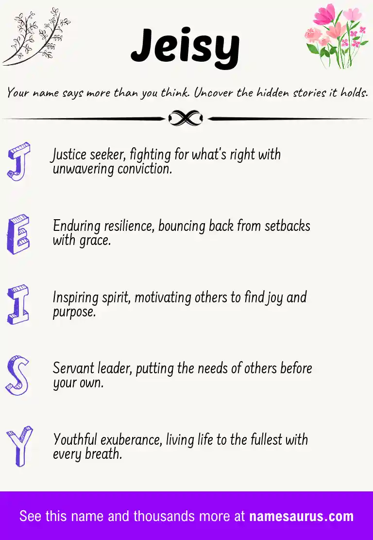 Acrostic poem about Jeisy.