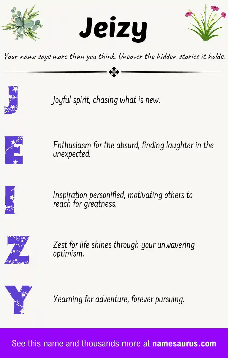 Acrostic poem about Jeizy.