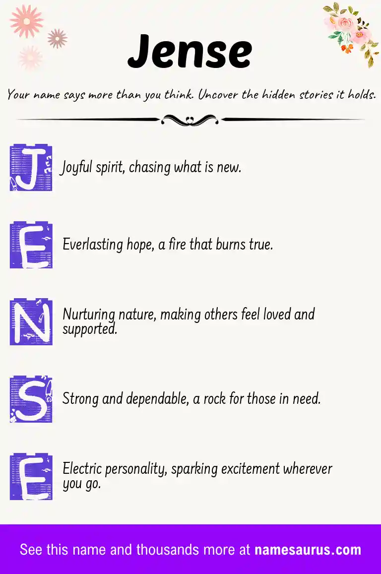 Acrostic poem about Jense.