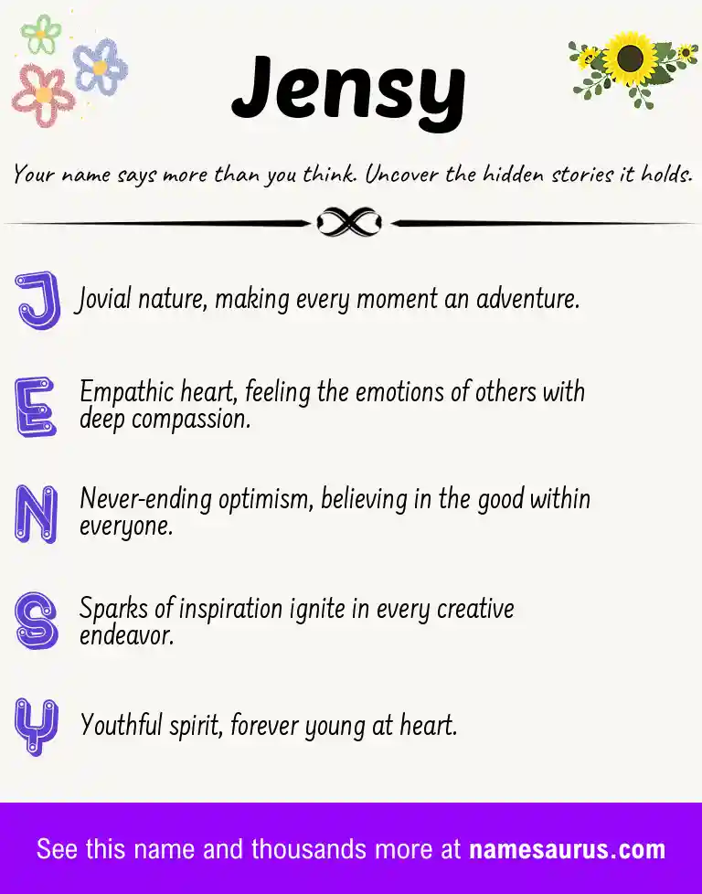Acrostic poem about Jensy.