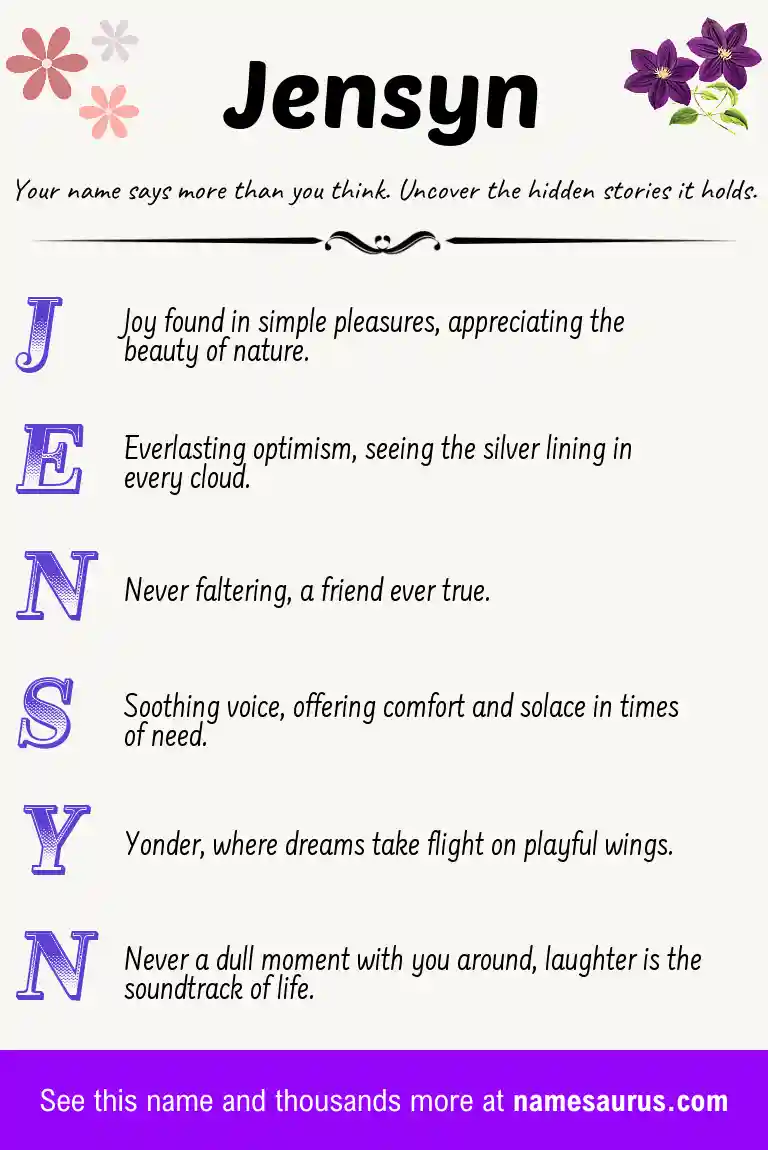 Acrostic poem about Jensyn.
