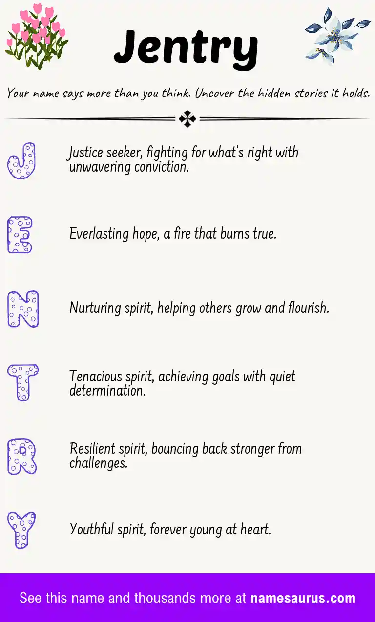 Acrostic poem about Jentry.