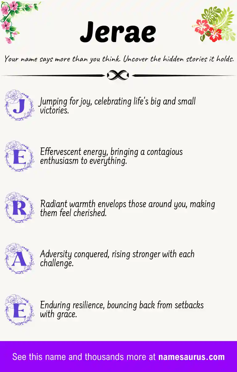 Acrostic poem about Jerae.