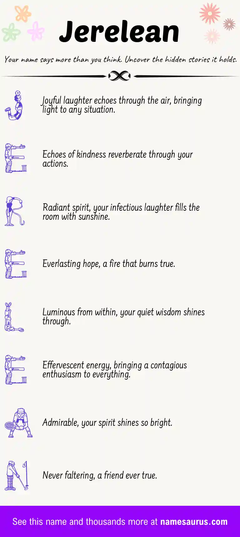 Acrostic poem about Jerelean.