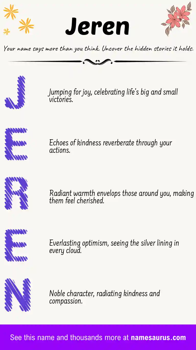 Acrostic poem about Jeren.