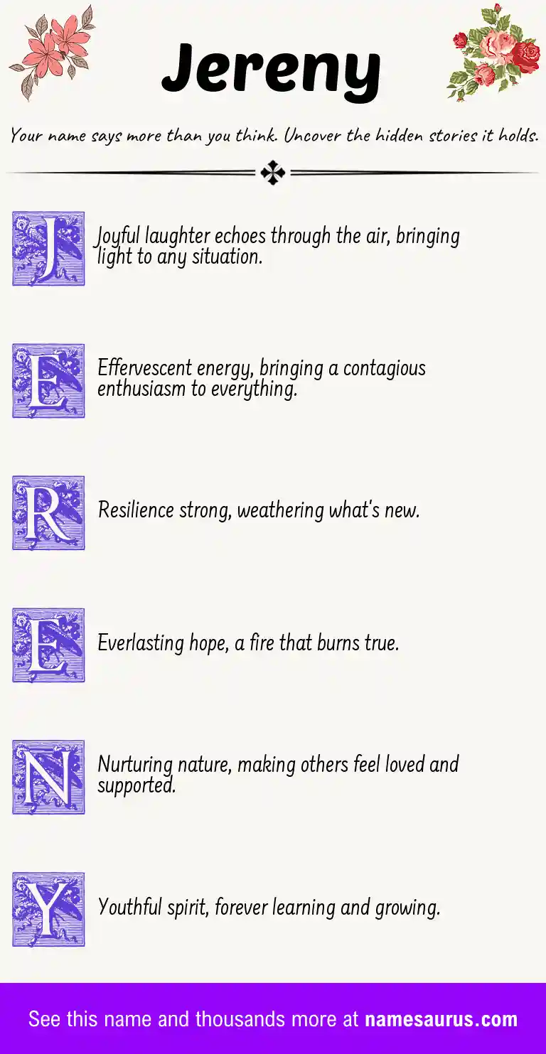 Acrostic poem about Jereny.