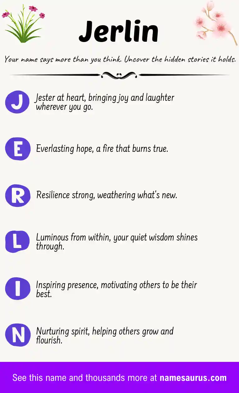 Acrostic poem about Jerlin.