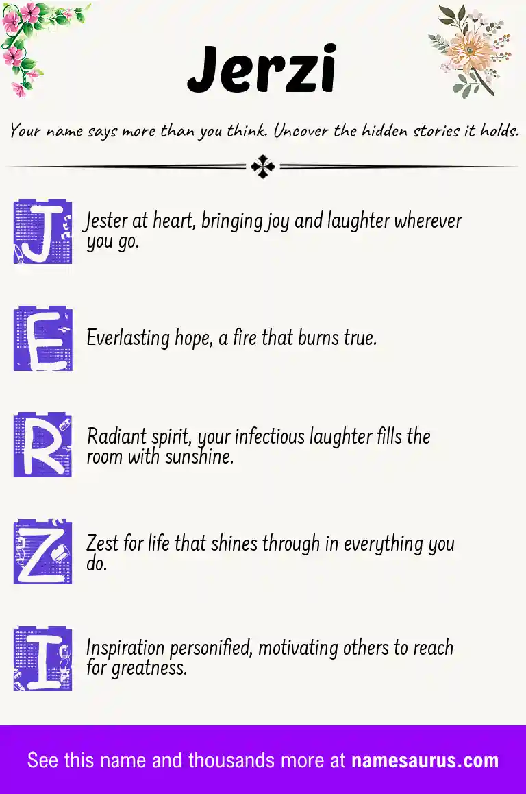 Acrostic poem about Jerzi.