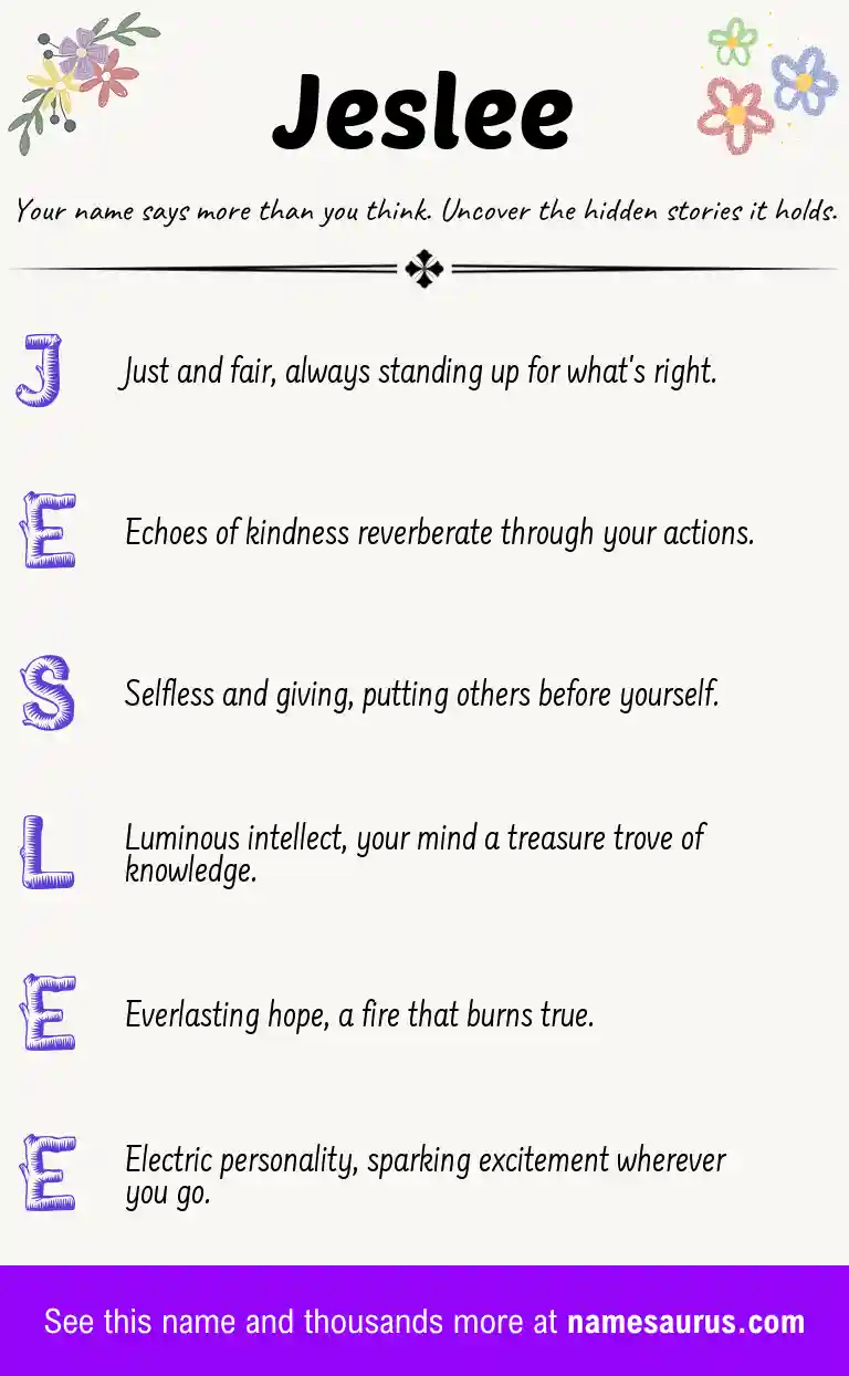 Acrostic poem about Jeslee.