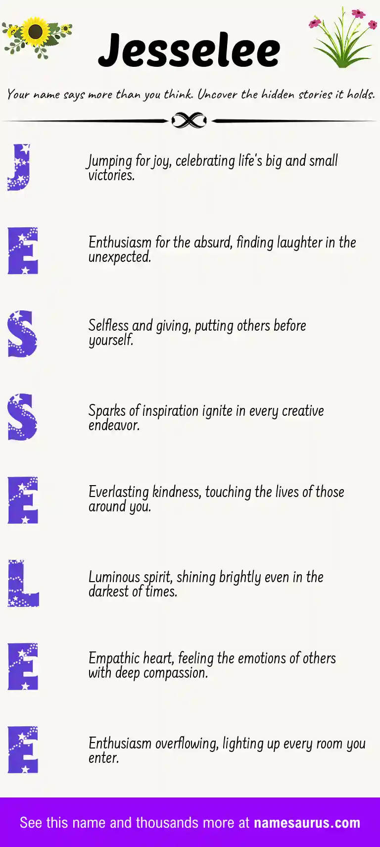 Acrostic poem about Jesselee.