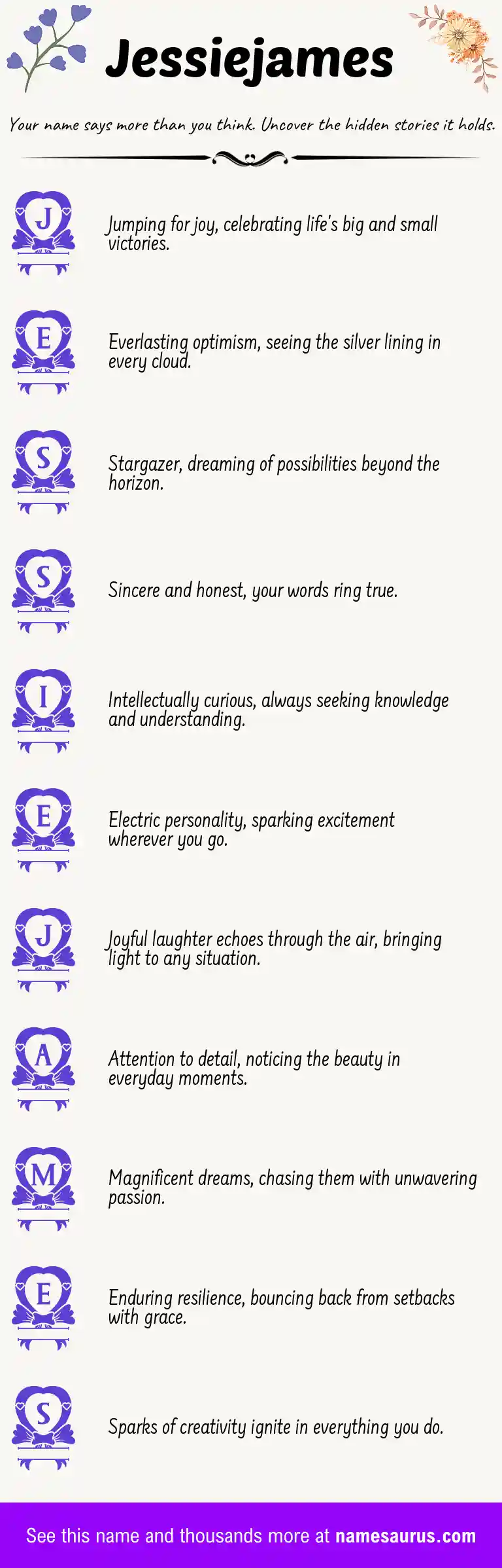 Acrostic poem about Jessiejames.