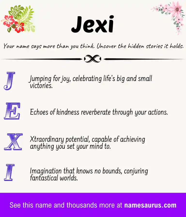 Acrostic poem about Jexi.