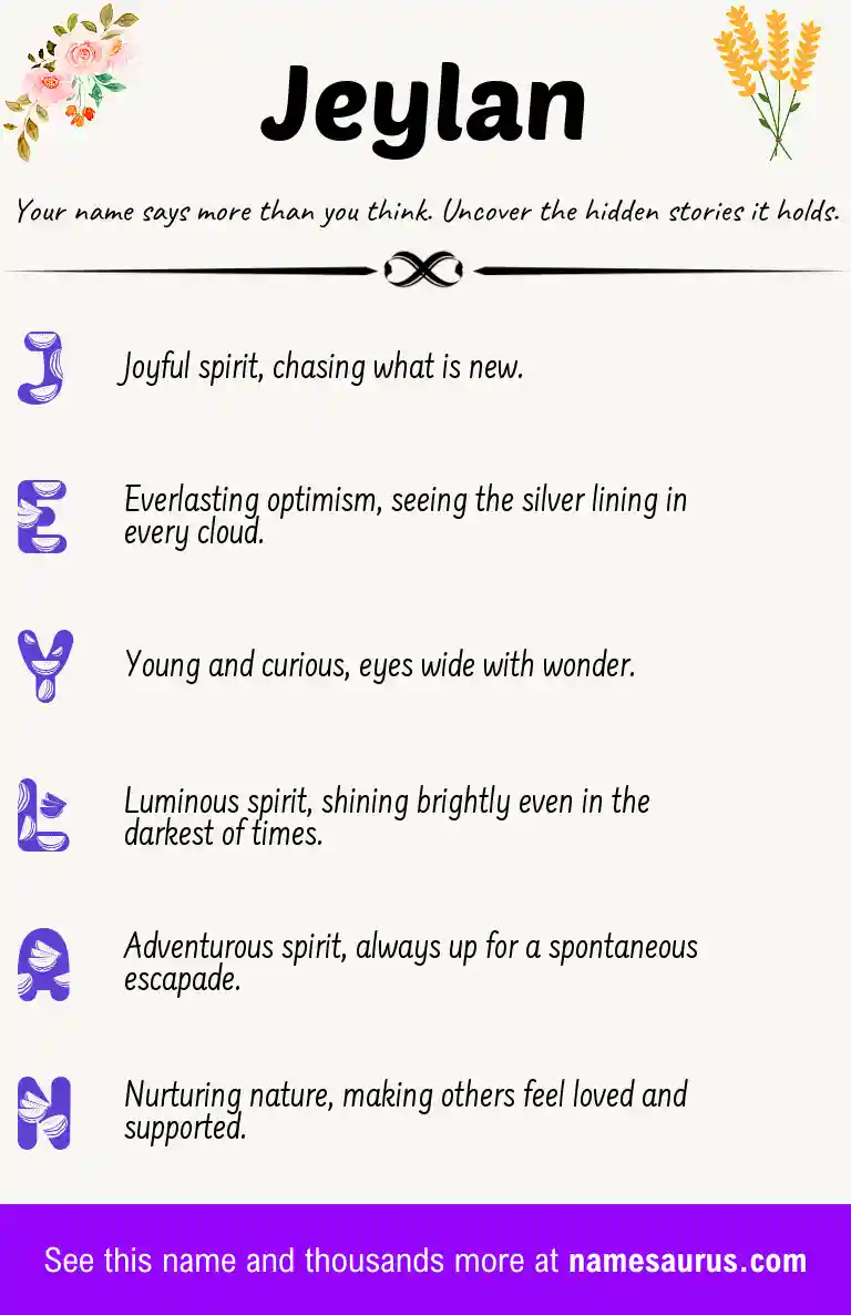 Acrostic poem about Jeylan.
