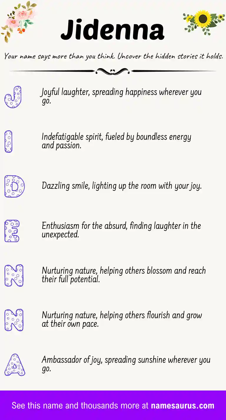 Acrostic poem about Jidenna.