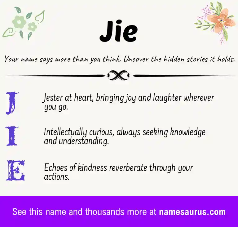 Acrostic poem about Jie.