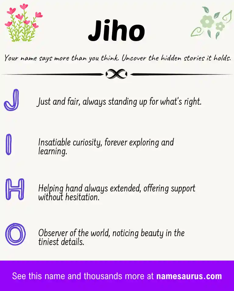 Acrostic poem about Jiho.