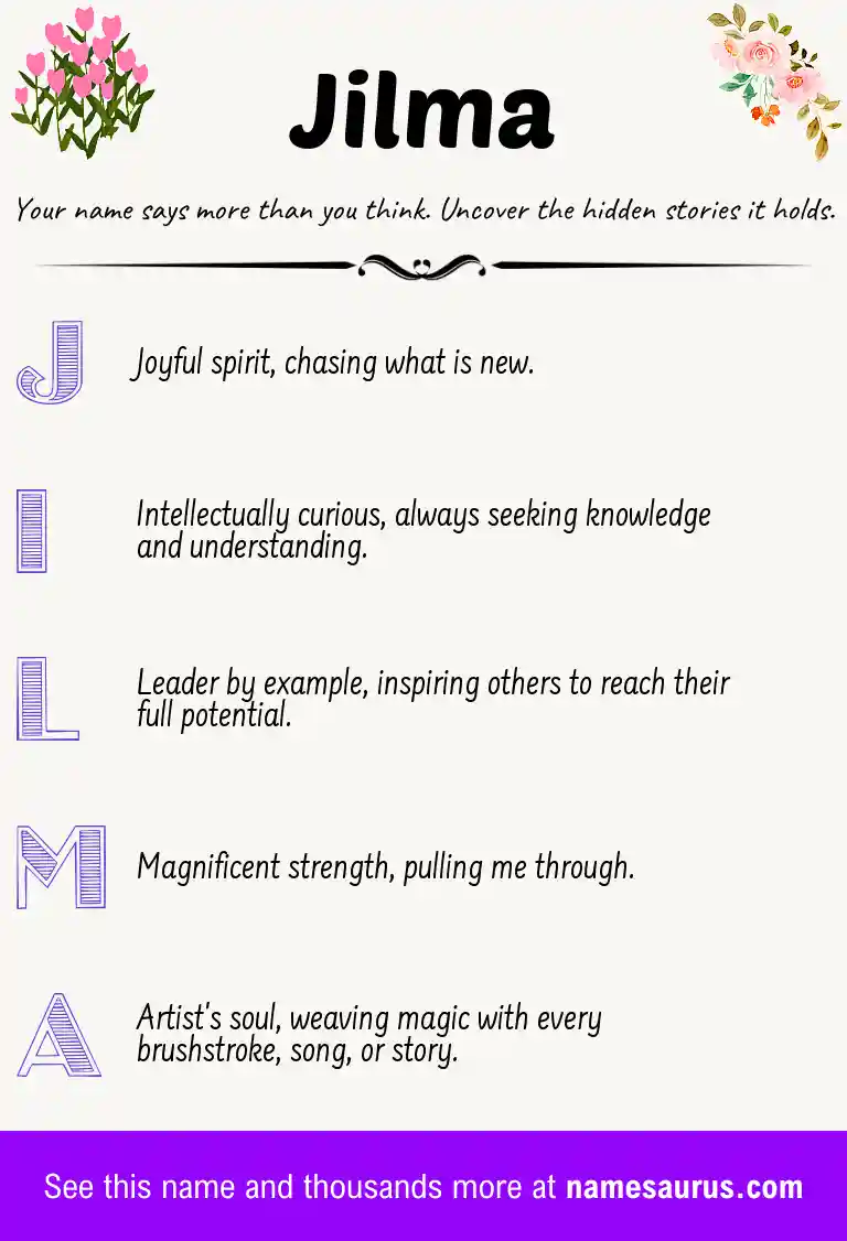 Acrostic poem about Jilma.