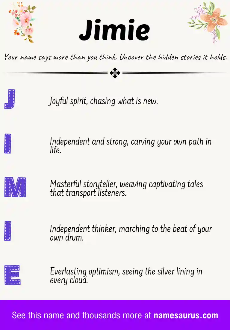 Acrostic poem about Jimie.