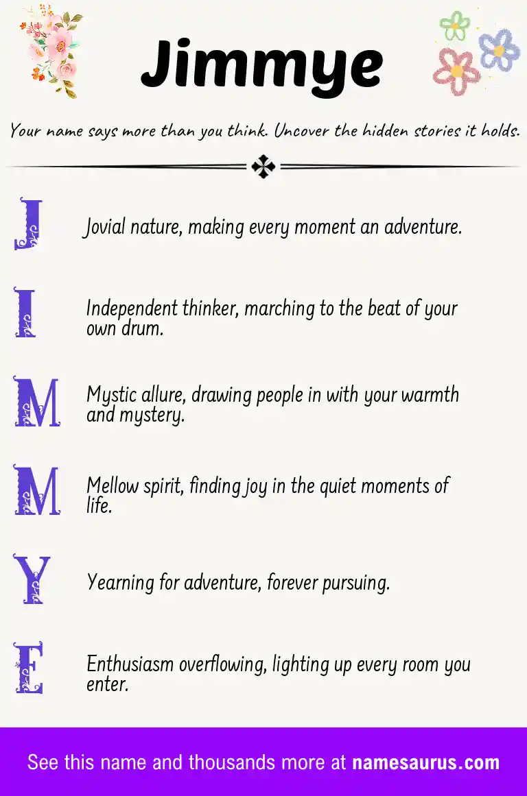 Acrostic poem about Jimmye.