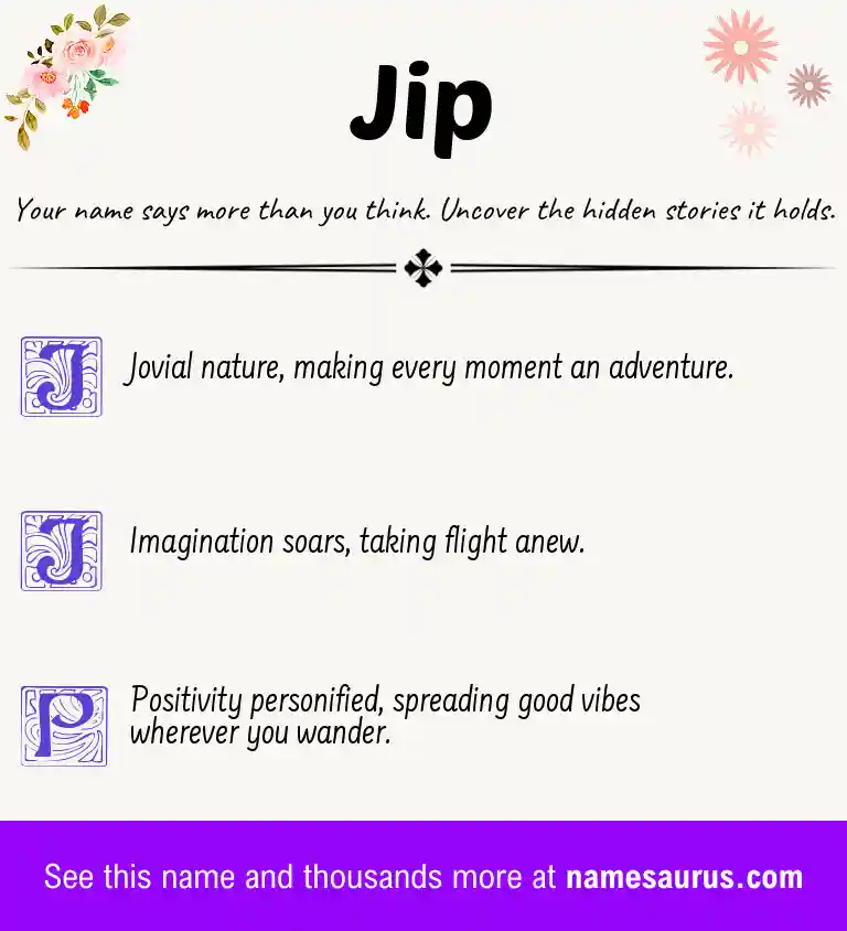 Acrostic poem about Jip.