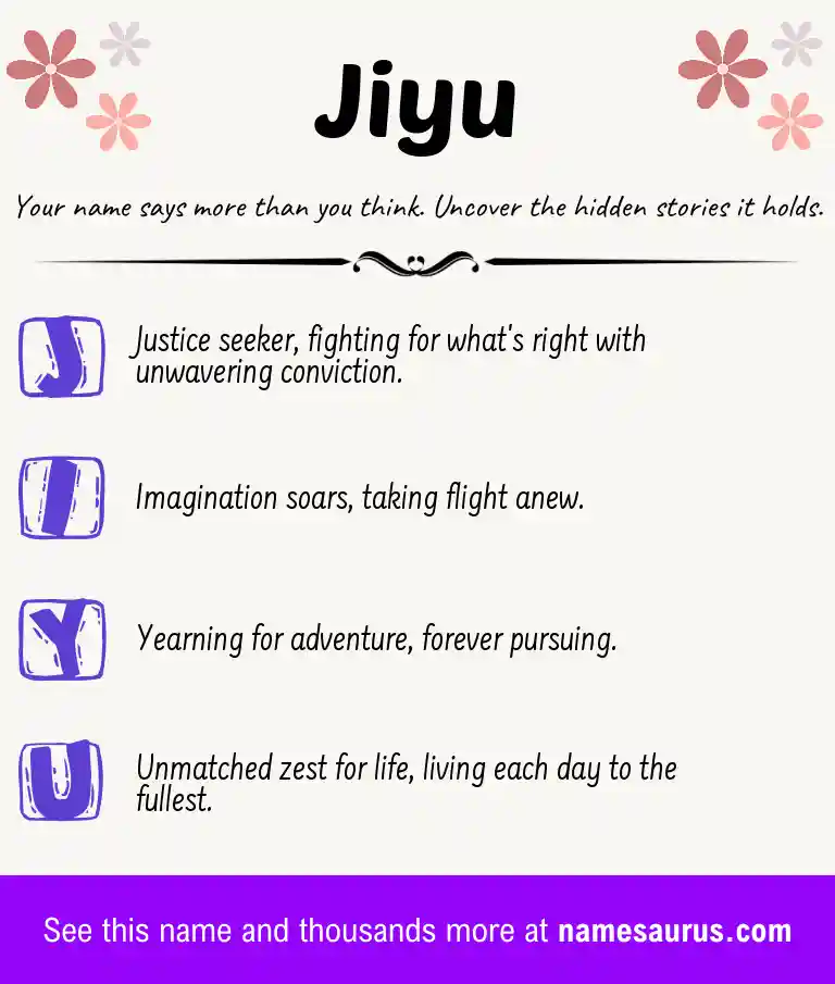 Acrostic poem about Jiyu.