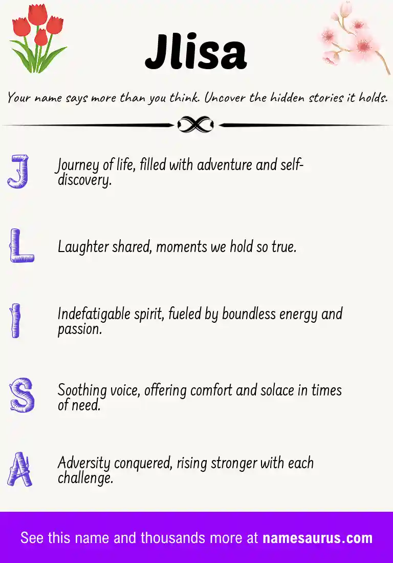 Acrostic poem about Jlisa.