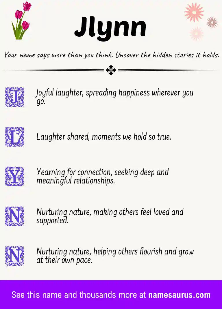Acrostic poem about Jlynn.
