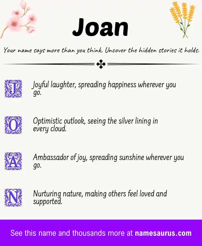 Acrostic poem about Joan.