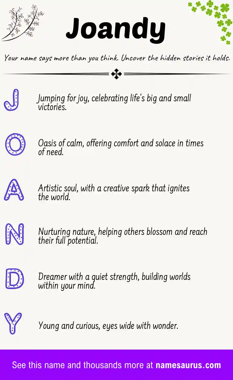 Acrostic poem about Joandy.