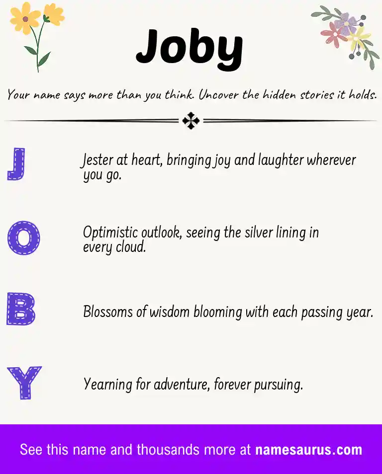 Acrostic poem about Joby.