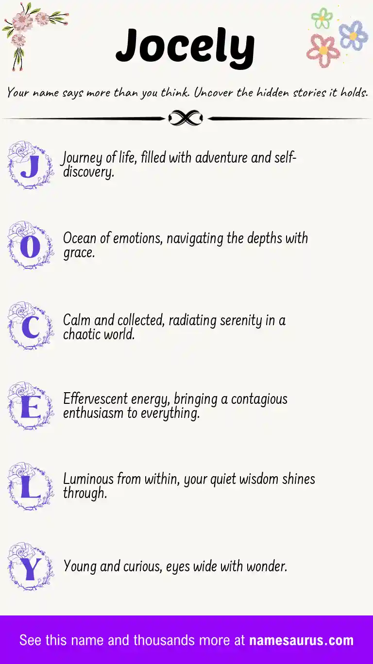 Acrostic poem about Jocely.